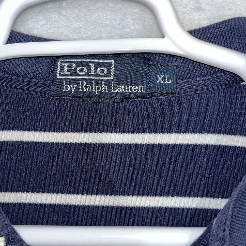 Polo Ralph Lauren Men’s Shirt Size XL Blue Stripe‎ Soft  Pony Casual Nautical